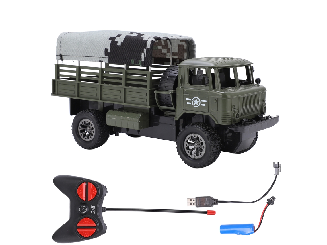 Caminhão Militar Controle Remoto 4wd Off Road Carro Rc Com Luzes Brinquedo Modelo