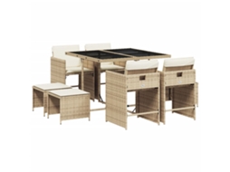 Garden Dining Set, Garden Dining Sets Vidaxl Bege Rattan / Vime (n/a)