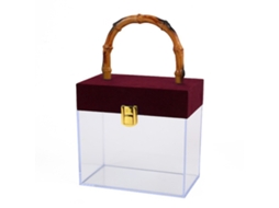 Laxiscreed Bolsa De Acrílico Burgundy Para Organização Compacta 16,95x9,9x16,05cm