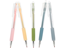 Pacote Com 5 Canetas De Gel Botão Pressão, Ideais Para Estudantes,
