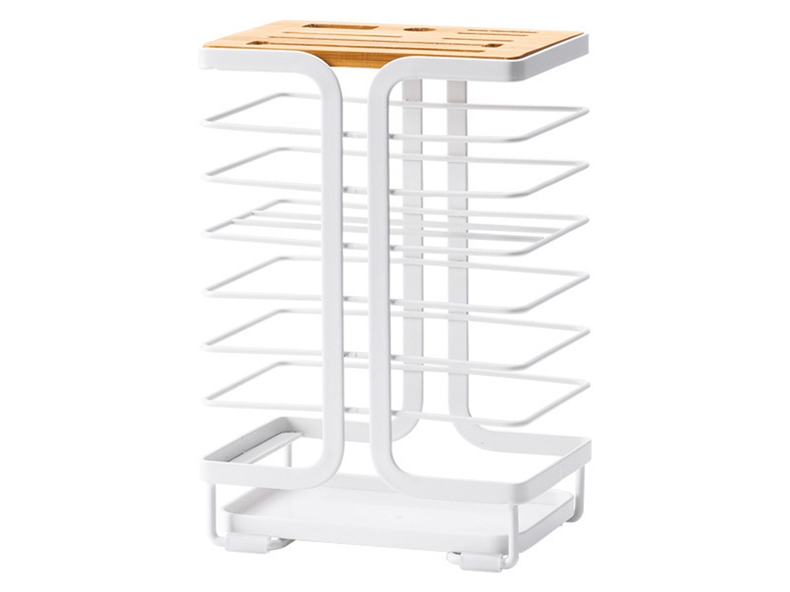 Nova Line suporte para Facas de Cozinha Multifuncional com Armazenamento e Design Decorativo de Ferro, Bambu e Ps