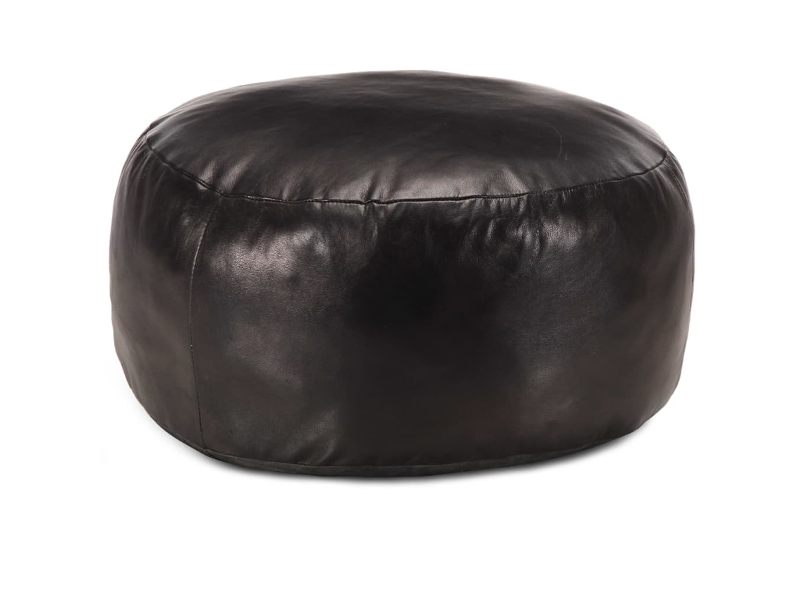 Pouffe, Pouffes Vidaxl Preto Couro (n/a)