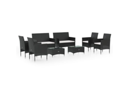 Garden Lounge Set, Garden Lounge Sets Vidaxl Preto Rattan / Vime (n/a)