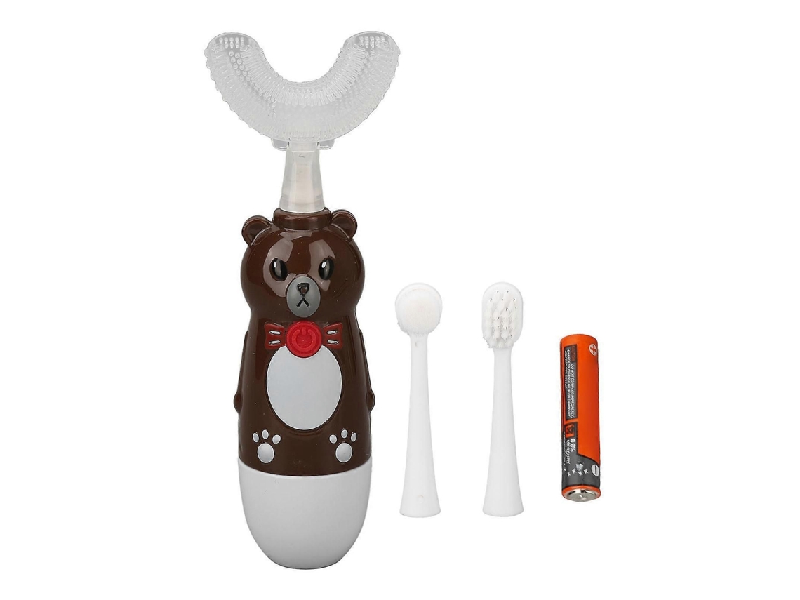 Escova de Dentes Elétrica Infantil em Formato U, com Silicone e 3 Cabeças Escova, para Crianças 6 a 12 Anos. GOKOCO