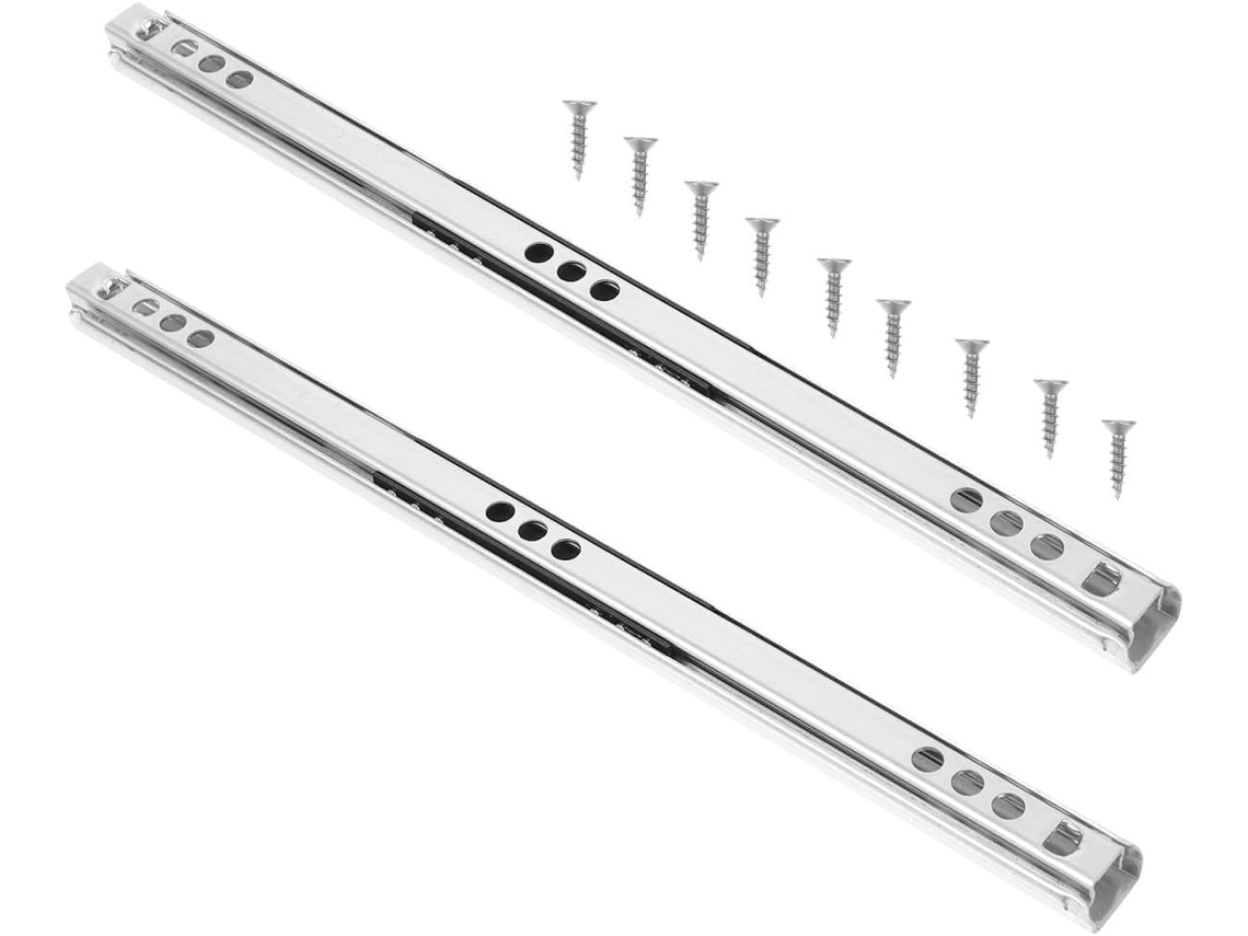 2 Peças De Corrediça Gaveta Em Miniatura, Aço Laminado A Frio, Prata