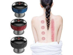Massageador De Terapia De Ventosas Inteligente Com Luz Vermelha, Dispositivo Elétrico Portátil Usb Recarregável Cor Azul
