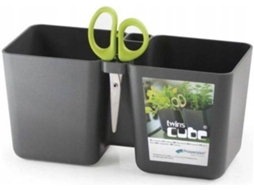 Set de Vaso e Tesoura PROSPERPLAST Twins Cube (Cinzento)