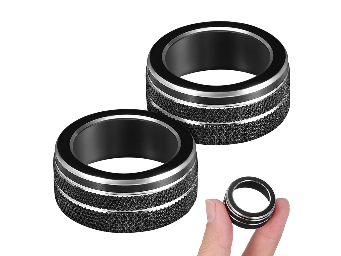 Conjunto De 2 Anéis De Acabamento Para Capa De Botão Preto