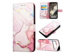 Capa De Couro Flip Com Padrão Mármore Para Google Pixel 8 Pt003