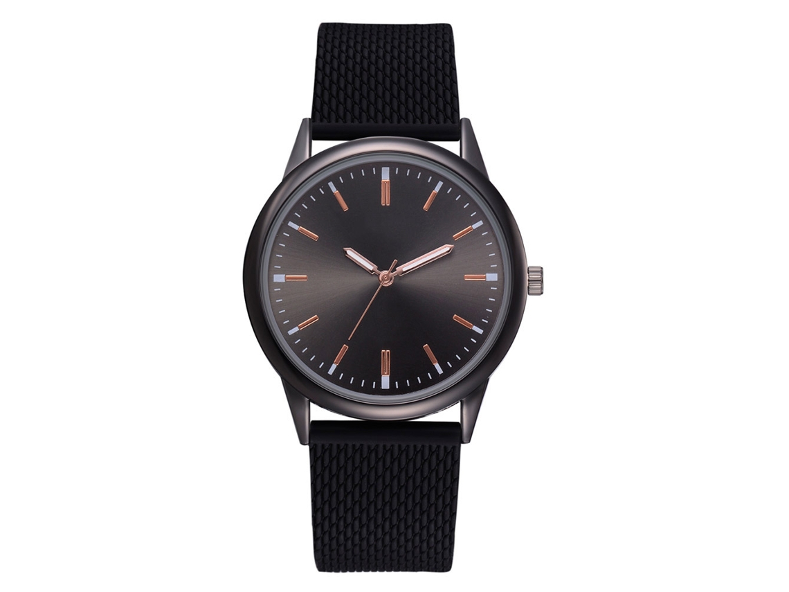 Relógio de Pulso Feminino Casual Lvpai Pulseira de Silicone Estilo Simples Preto