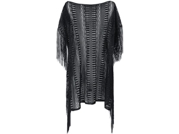 Vestido de Praia Feminino com Pompons de Tricô Maiô Folgado SFUSHOS