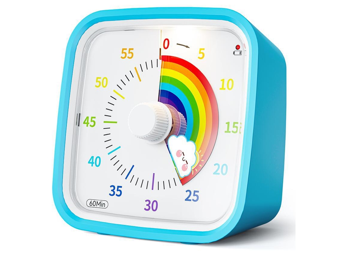 Temporizador Visual - Com Capa Protetora - Cronómetro De Cozinha - Para Crianças E Adultos - Abs - Azul