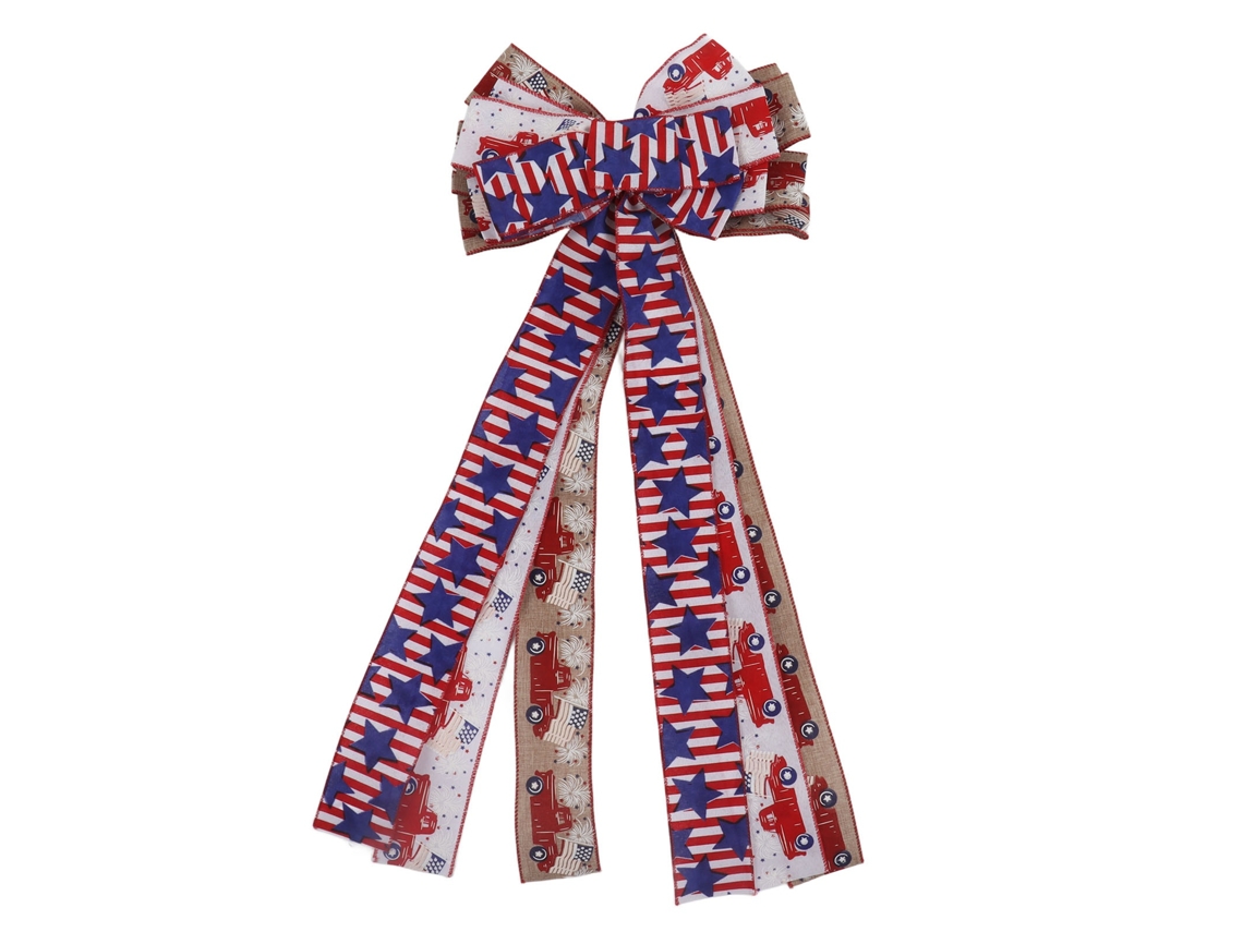 Laxiscreed Laço Patriótico Para O Dia Da Liberdade, 11.8x27.6in, Cores Vibrantes E Duráveis