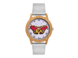Reloj De Cuarzo Con Correa De Silicona Unisex Moda Dial Redondo Pulsera Plateado