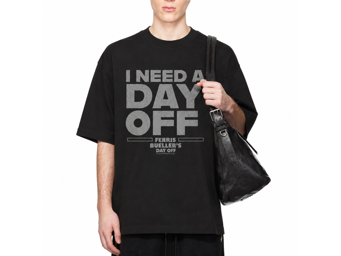 Rockinstone Ferris Bueller's Day Off Save Ferris Penant Black Adult T-shirt Size:l