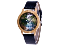Reloj De Pulsera De Aleación Con Dial Redondo Analógico De Cuarzo Para Mujer Y Hombre Negro