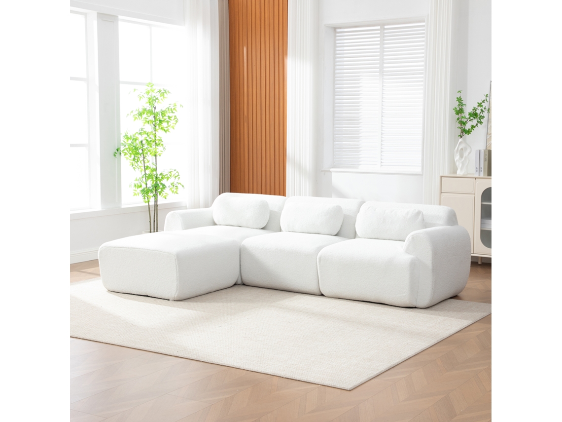 Sofá modular, chenille, cor marfim, 271