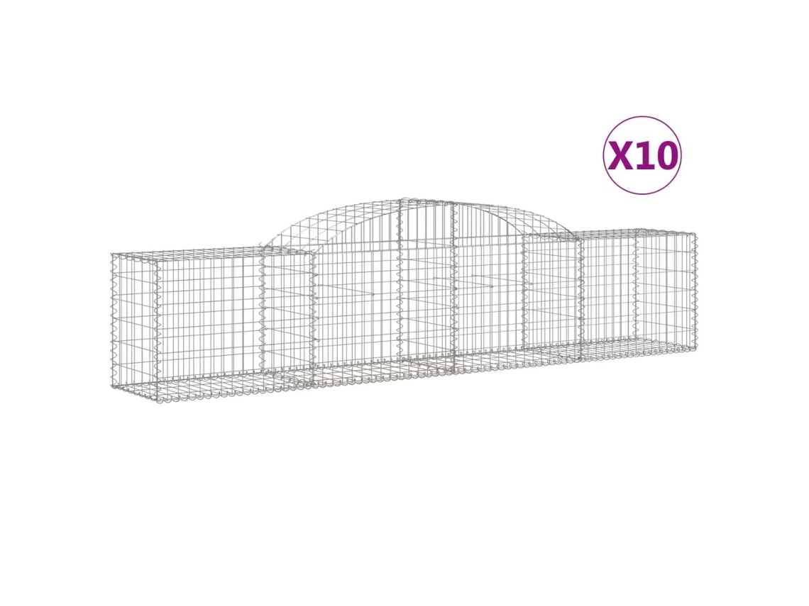 Gabion Basket, Gabion Baskets Vidaxl Prateado Ferro (300 X 50 X 60/80 Cm)