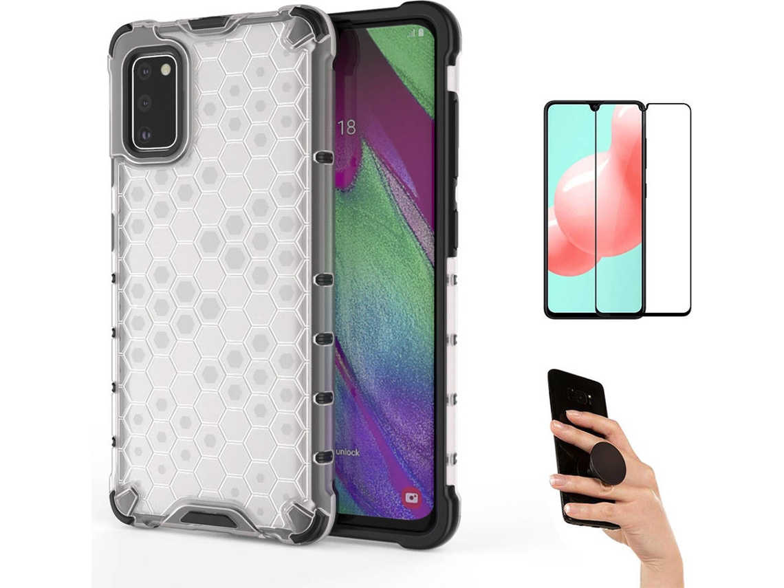 Kit Capa e Película Samsung A41 Fullcover Rumble Y Popsocket