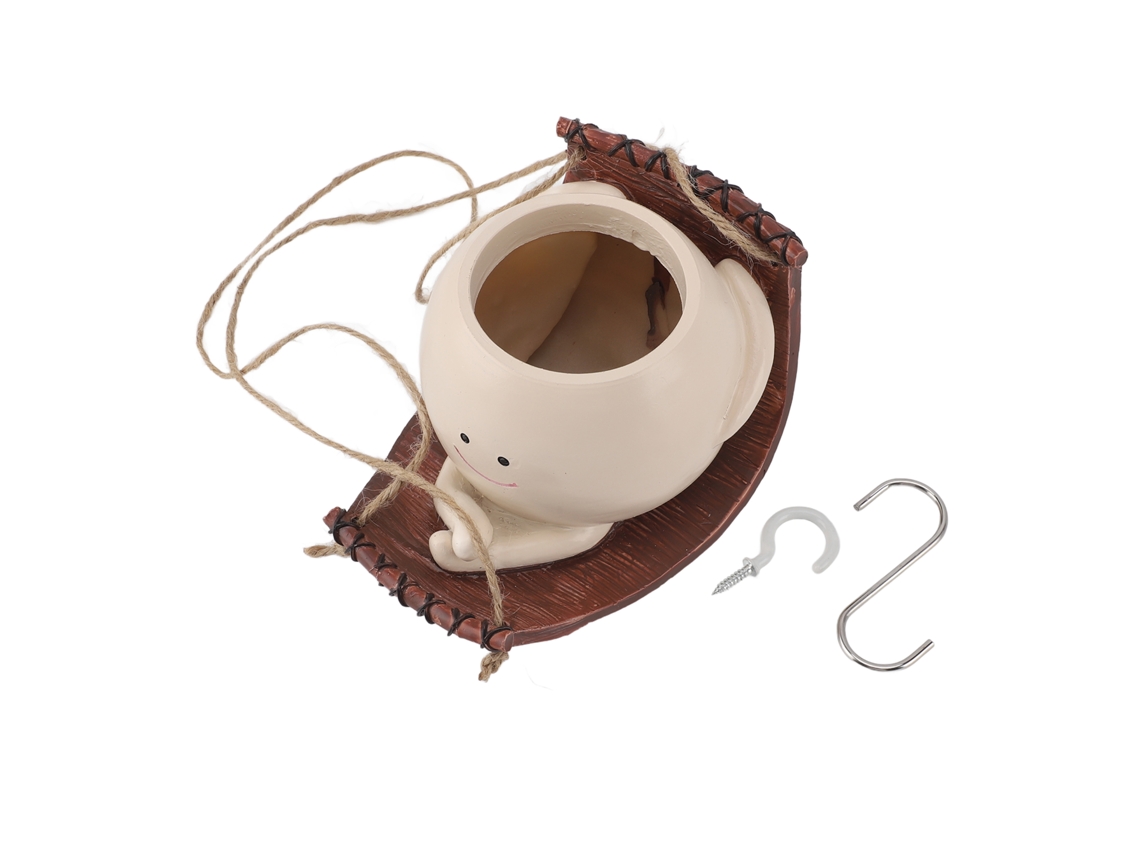 Vaso Decorativo Pendente Swing Face Para Plantas 15x12x9.5cm