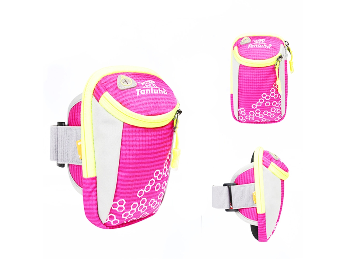 Bolsa De Braço | Fitness | Unissex | Entrada Para Fone De Ouvido | Rosa À Prova D'água