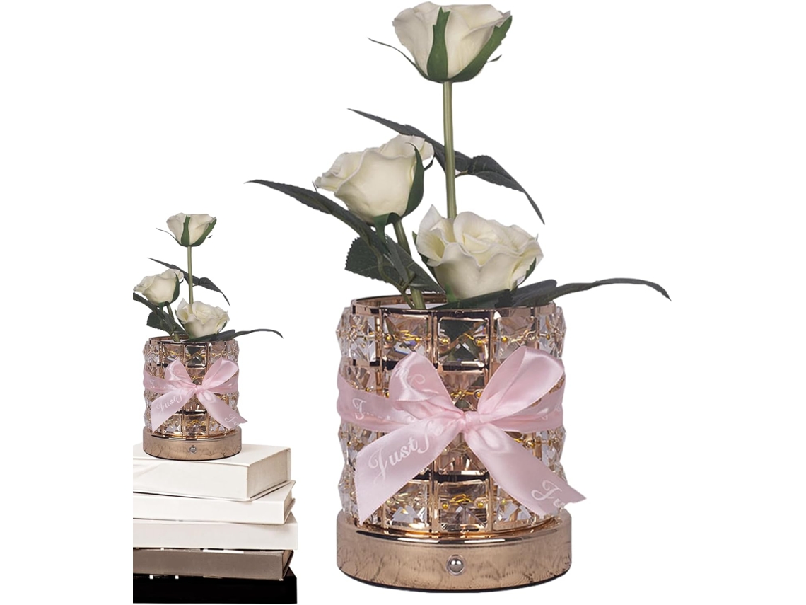 Abajur Rosa, Luminária De Quarto, Luminária Decorativa Em Formato De Flor, 3 Cores Reguláveis Para Q Gokoco
