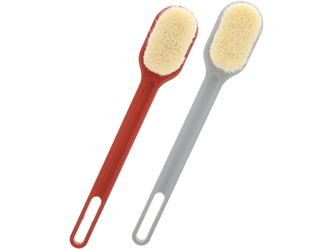 Lurelia Conjunto De 2 Escovas Para Costas Para Duche, Cabo Longo, Com Argola E Massagem Suave, Uso Diário