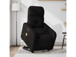 Vidaxl Poltrona Elétrica Elevatória Massagens Tecido Preto