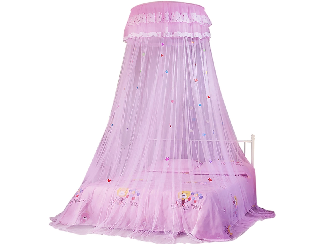 Manta Mosquito Infantil Princesa Rosa com Toldo Redondo Renda