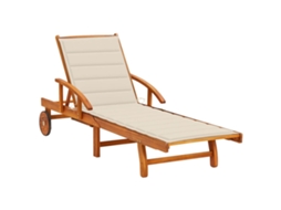 Sunlounger, Sunloungers Vidaxl Creme Madeira De Acácia (n/a)