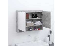 Vidaxl Armário Espelhado P/ Casa De Banho 80x15x60cm Mdf Cinza Cimento