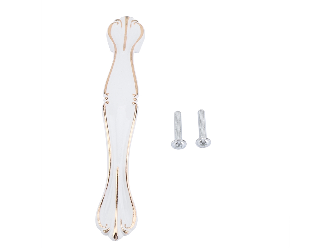 Puxador Laxiscreed Fuji White Para Móveis Com Spacing De 96 Mm, Hardware De Alta Qualidade