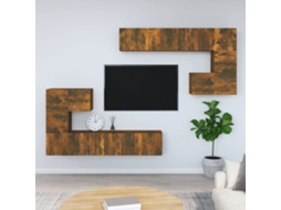 Wall-mounted Tv Cabinet, Wall-mounted Tv Cabinets Vidaxl Marrom Madeira Processada (n/a)
