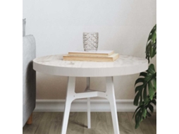 Vidaxl Tampo De Mesa Redondo Ø50x3 Cm Madeira De Pinho Maciça Branco