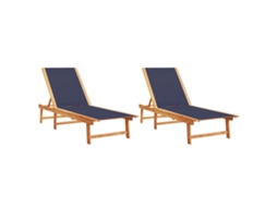 Sun Lounger, Sun Loungers Vidaxl Azul Madeira De Acácia (n/a)
