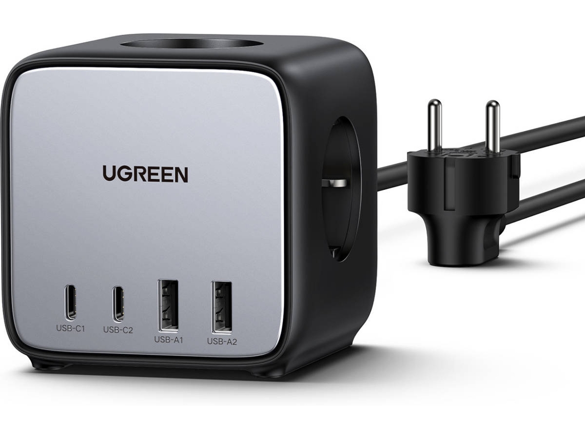 Carregador de Parede UGREEN DigiNest Cube Power Strip (65W - 2 Portas USB -C - 1.8M - Preto)