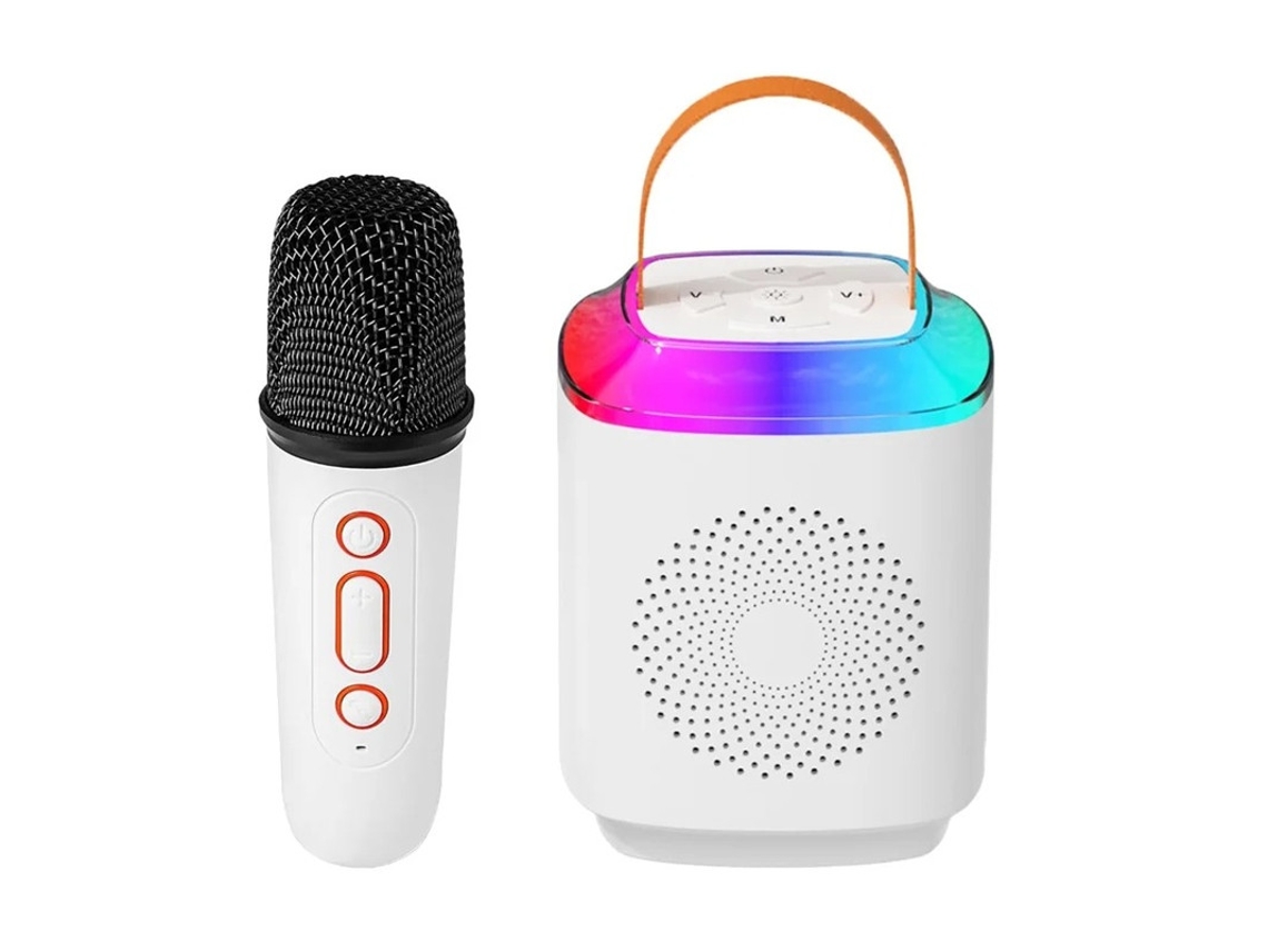 Mini Máquina De Karaokê, 1 Microfone Sem Fio Karaokê Para Crianças E Adultos, Alto Falante Portátil Bluetooth 5.3 Com Luz Led (microfone Úni Yizhood