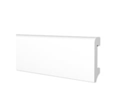 Rodapé Bc Escovado em Polímeros Hi-Tec Equalwood 75X14Mm Preto Branco Alumínio Etc. Branco ETERNAL PARQUET