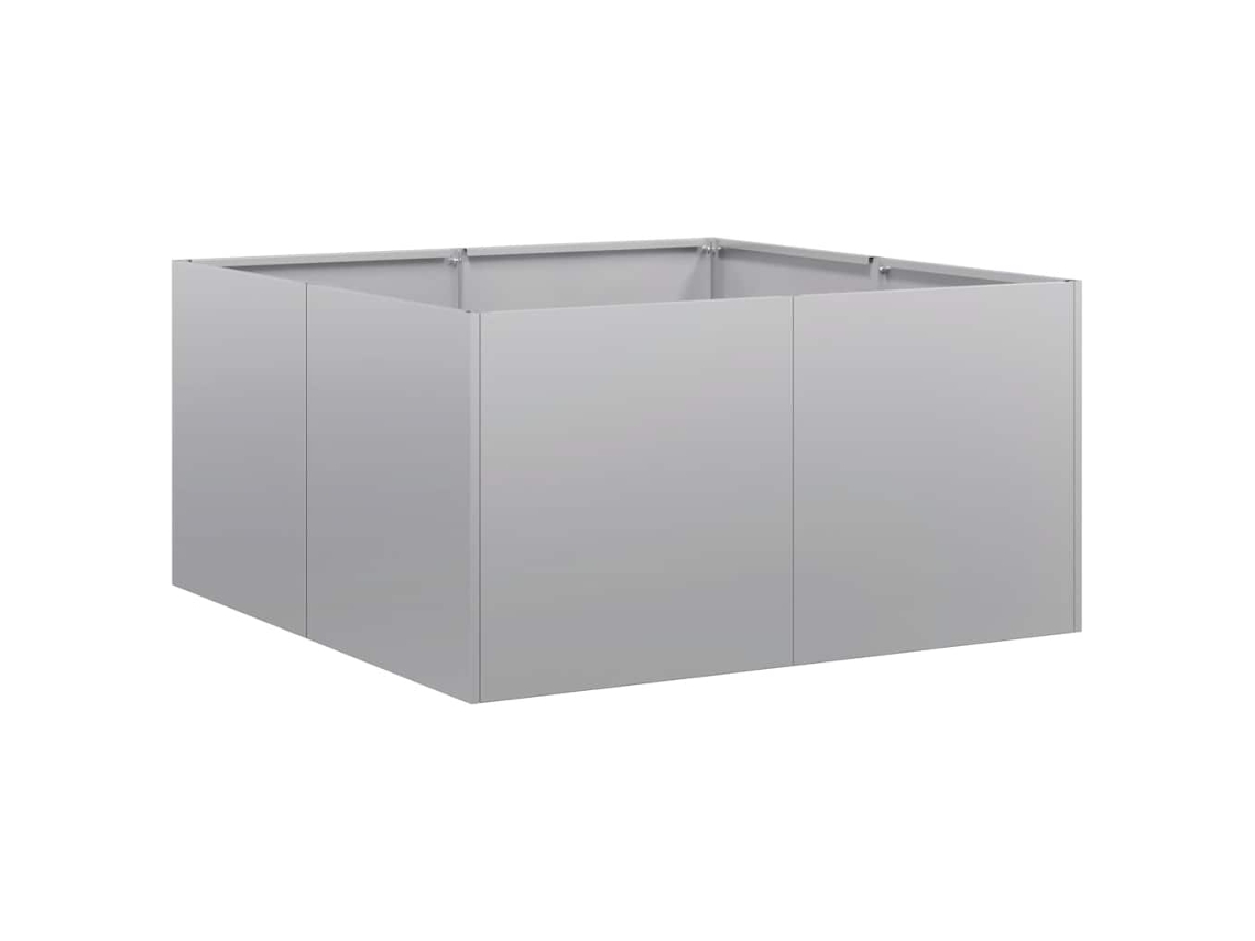 Planter, Planters Vidaxl Prateado Aço (80 X 80 X 40 Cm)