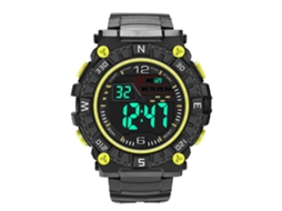 Relógio esportivo eletrônico masculino com display LED e mecanismo digital (amarelo)