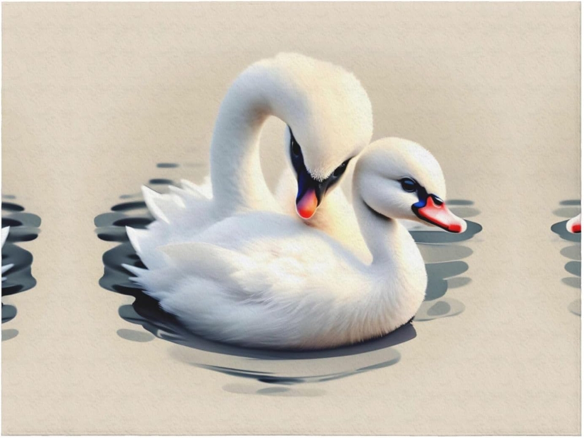 Manta de Flanela Ultramacia Phayah com Estampa Cisne Fofo Ideal para Sofá Cama Sala Estar Escritório e Pausa o