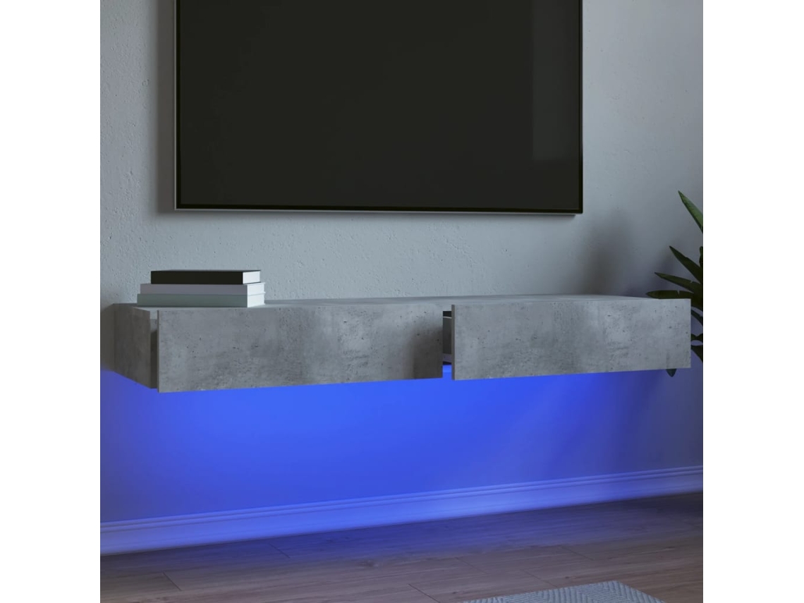 Vidaxl Móveis de Tv com Luzes Led 2 Pcs 60x35x15,5 Cm Cinzento Cimento