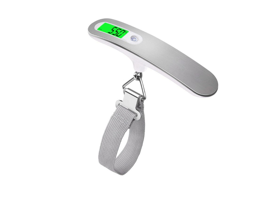 Balança Digital Prata Pendurar 50kg P Bagagem Viagem Cozinha Pesca ZYBLSSBB