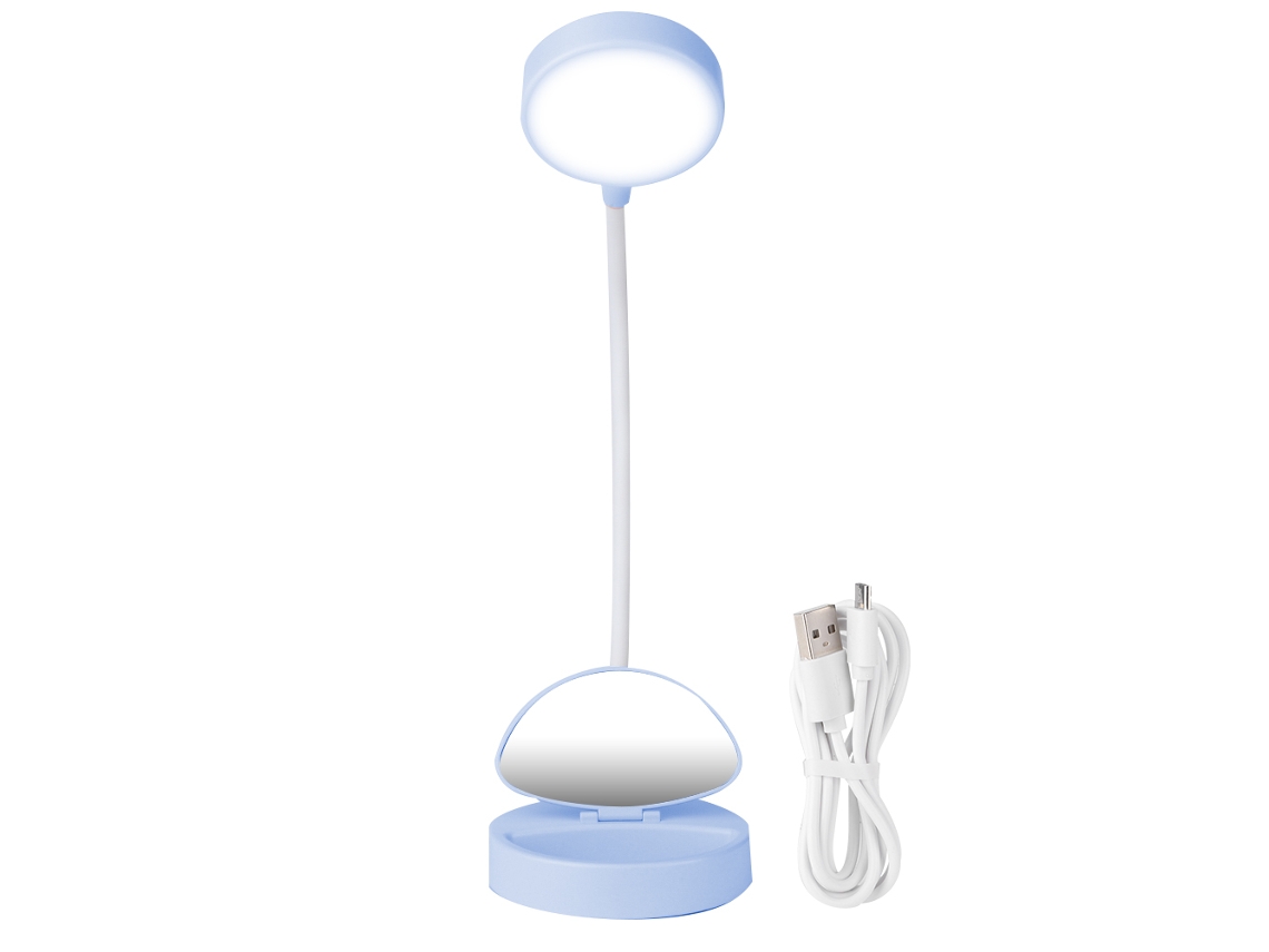 Luz de Mesa Led Portátil Recarregável Usb, 3 Modos, Estudo, Branco, Rosa, Azul | S/MARCA