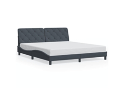 Bed Frame, Bed Frames Vidaxl Cinzeto Madeira Processada (180 X 200 Cm)
