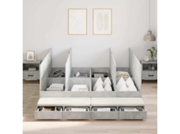 Vidaxl Estrado De Cama Com Arrumação Com Gaveta Cinzento 180 Cm