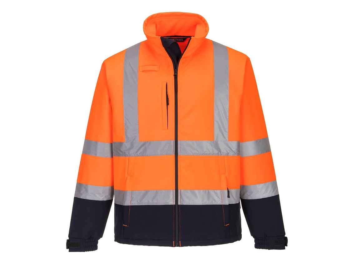 Jaqueta Softshell Contraste De Alta Visibilidade - Conforto E Segurança Azul Marinho E Amarelo / 4xl