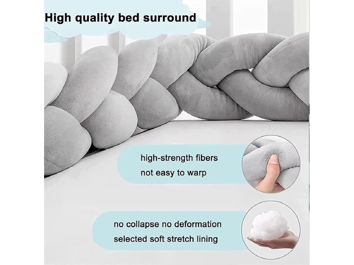 Protetor De Berço Anticolisão Macio E Lavável, 250cm, Amarelo Elysve