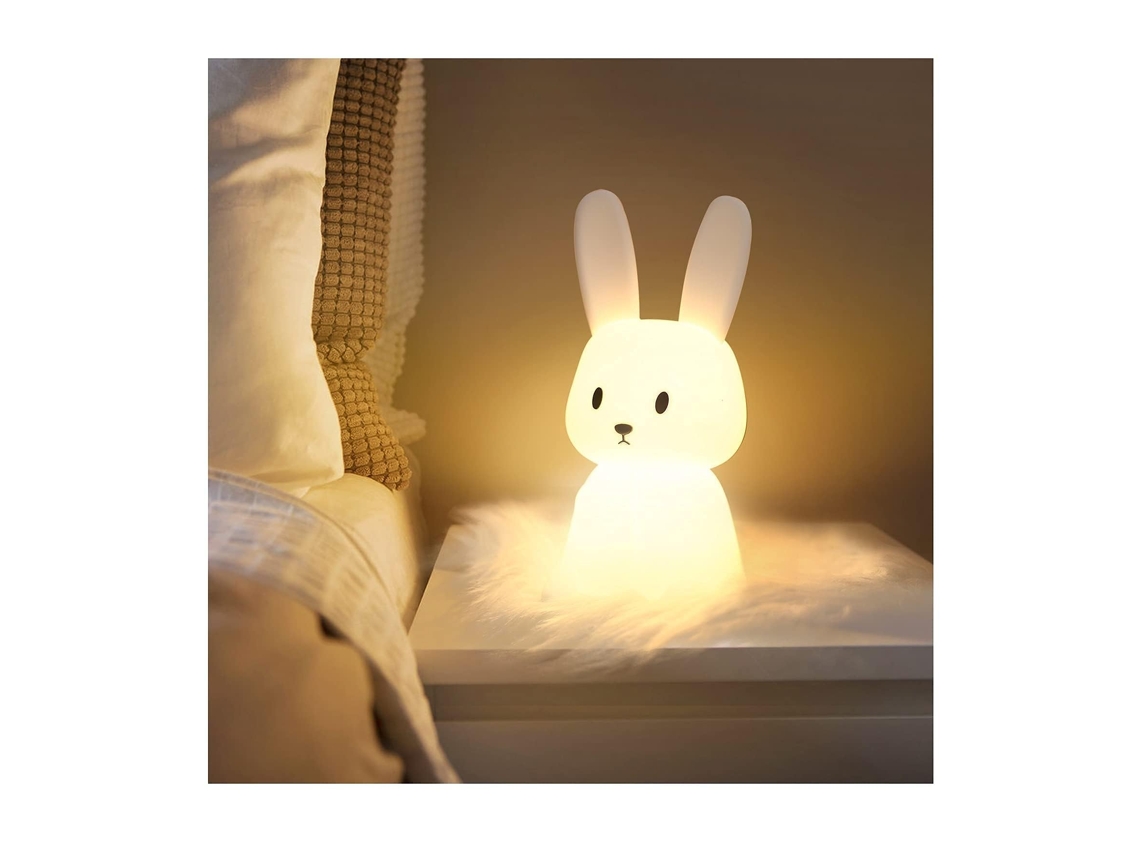 Luminária Noturna Coelho Bebê,7 Cores,toque,usb,timer,silicone,quarto Infantil,presente Btforus