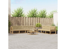 Vidaxl Conjunto De Sofás Para Exterior 7 Unid. Branco E Bege